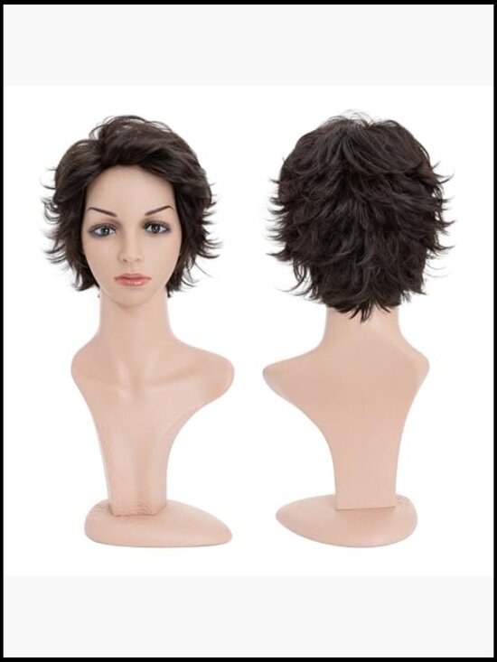 Short Wavy Curly Pixie Cut Wig Heat Resistant Synthetic Hair Daily Wear main image 3